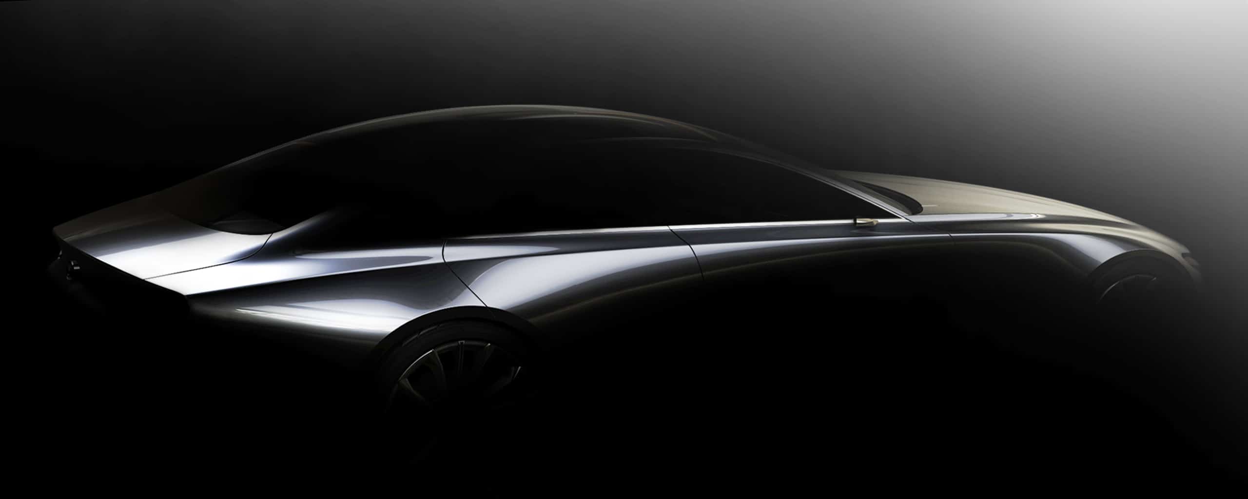 Profil de voiture concept Mazda de couleur argent